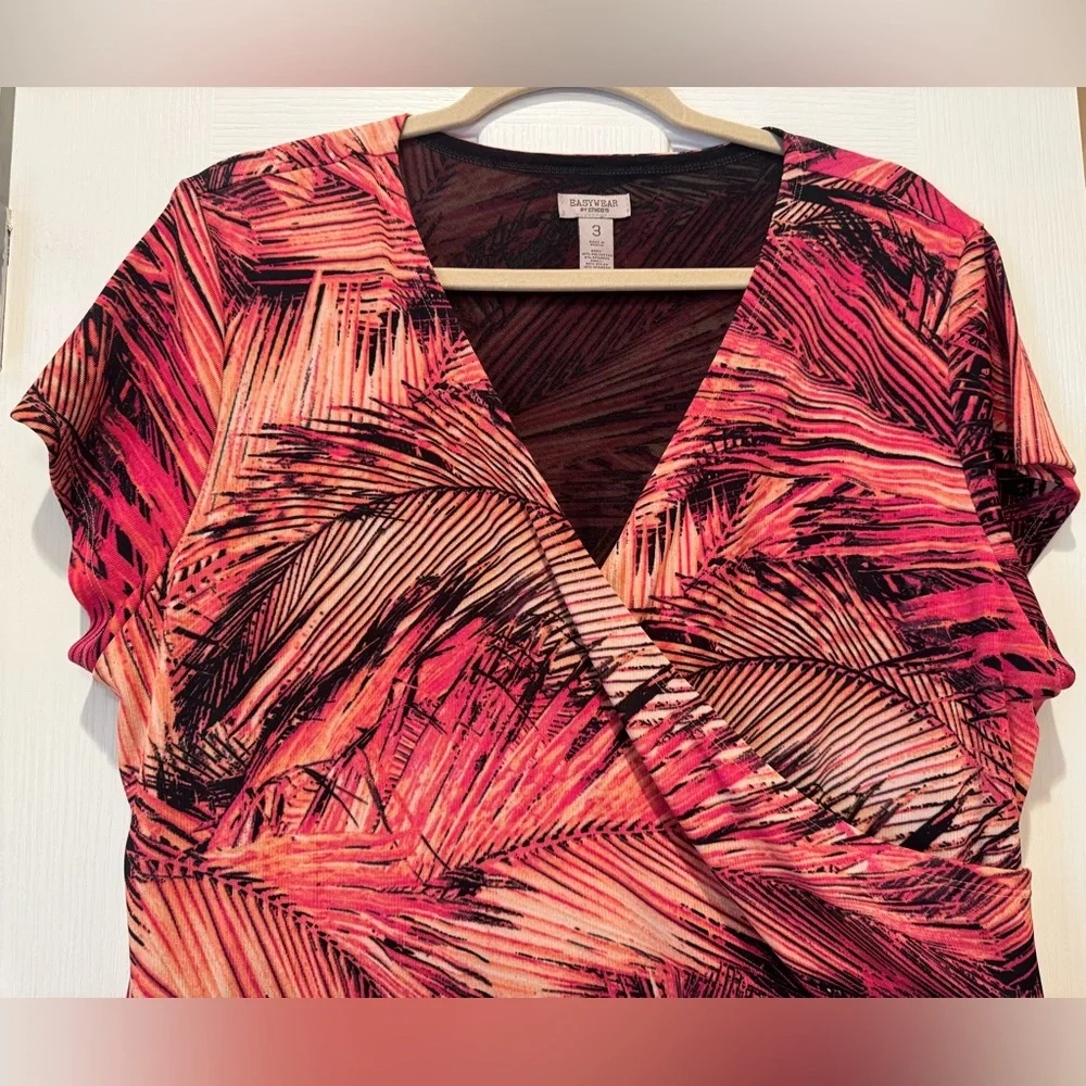 Chico’s Pink and Orange Palm Midi Dress 🌴 - Picture 3 of 6